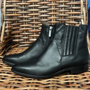 ITALEAU Women's Black Leather Lunella Ankle Booties EU 36.5/6 Made in Itality